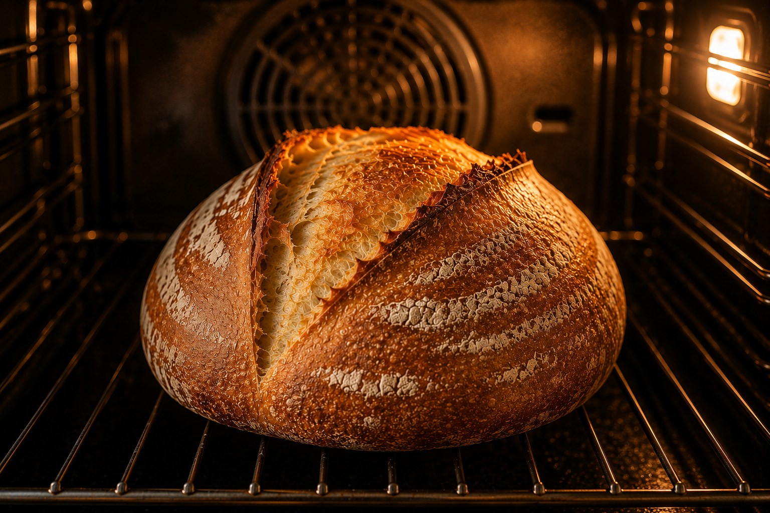 Segunda etapa no forno: pao dourado a 210 a 220 graus